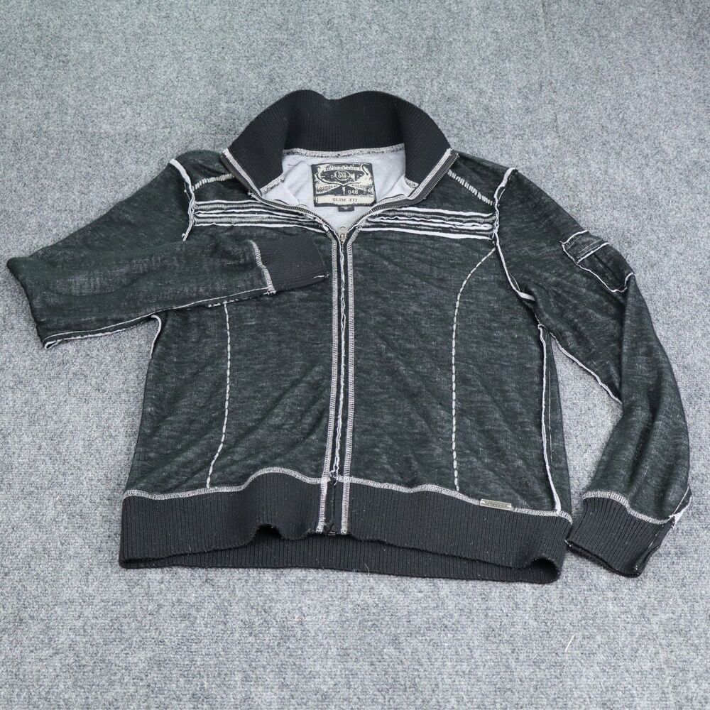 BUCKLE BLACK ATHLETIC FIT FULL ZIPPER LIGHT  WEIGHT JACKET/SHIRT BLACK SZ M